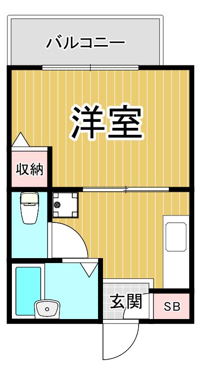 ソレイユ綾羽(1K/1階)の間取り写真