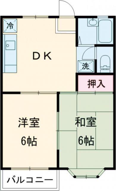 プルームS10(2DK/2階)の間取り写真