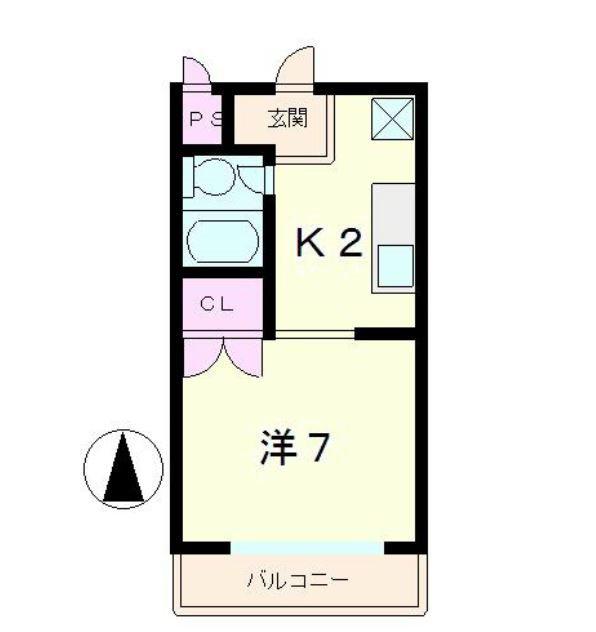 エランビタール(1K/3階)の間取り写真