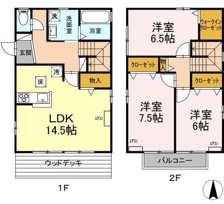 カサ ベルデ 南館(3LDK/1階)の間取り写真