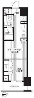 レジディア新御徒町(1DK/3階)の間取り写真