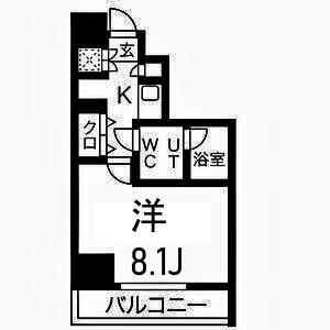 スパシエフェリーチェ川崎(1K/6階)の間取り写真