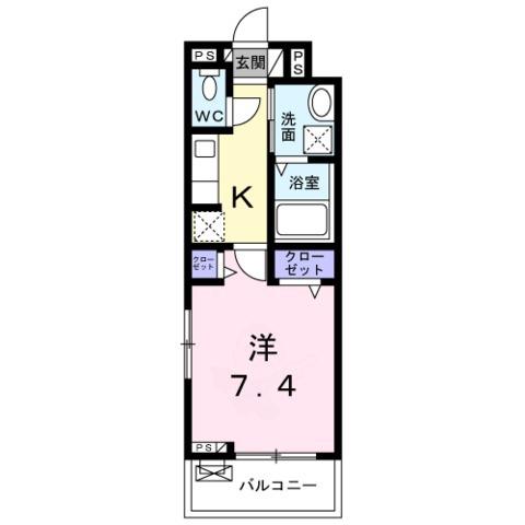 ブリック フェアリーV(1K/2階)の間取り写真