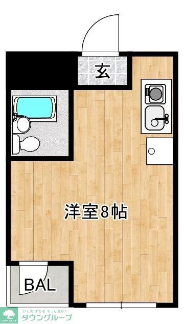 パークサイドビル(ワンルーム/2階)の間取り写真