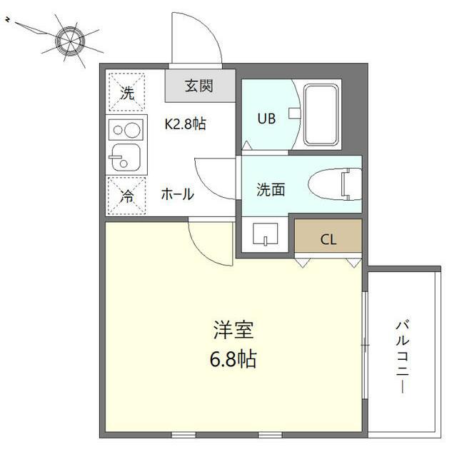 HAKUGA(1K/1階)の間取り写真
