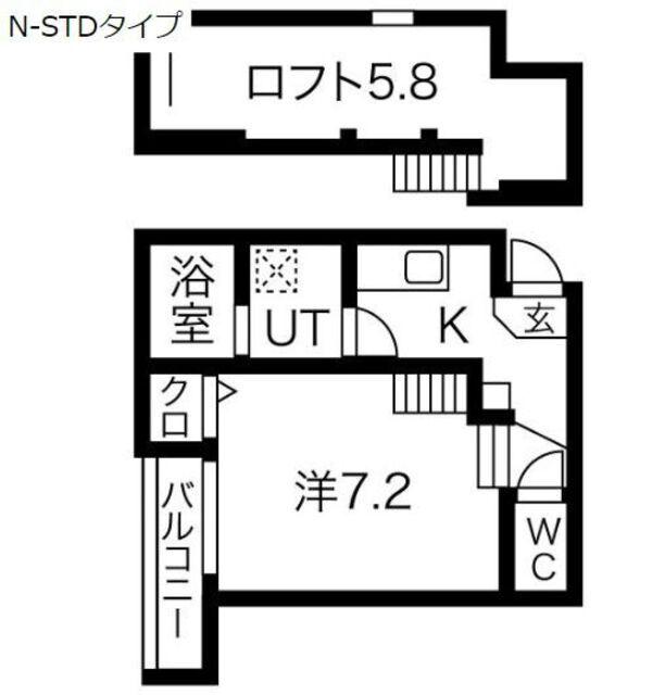 シティハウス本陣 (1K/1階)の間取り写真