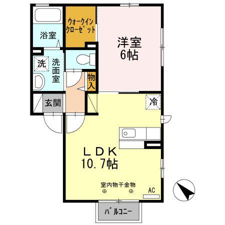 メゾンドフォレ(1LDK/2階)の間取り写真