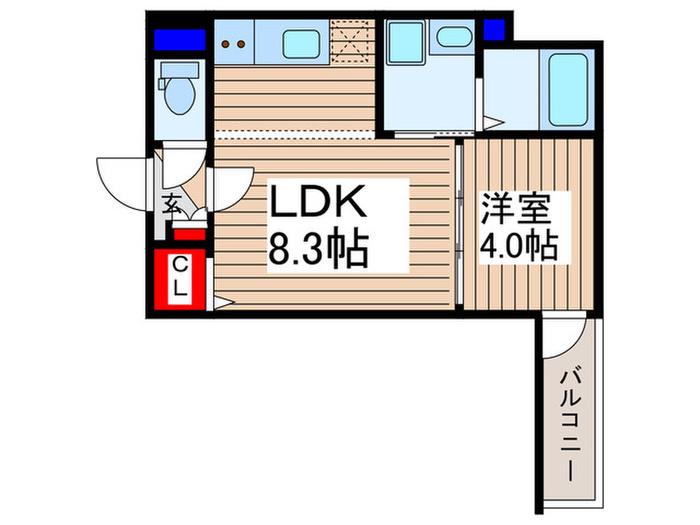ルーチェ上福岡(1LDK/3階)の間取り写真