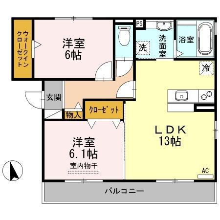 カーサフェリス(2LDK/3階)の間取り写真