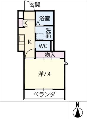 BELDMIR I-CA(1K/2階)の間取り写真