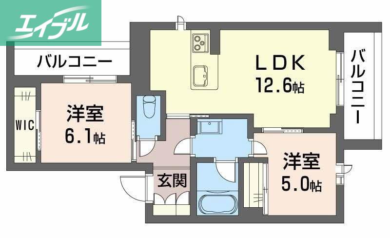 ノルディア野田(2LDK/2階)の間取り写真