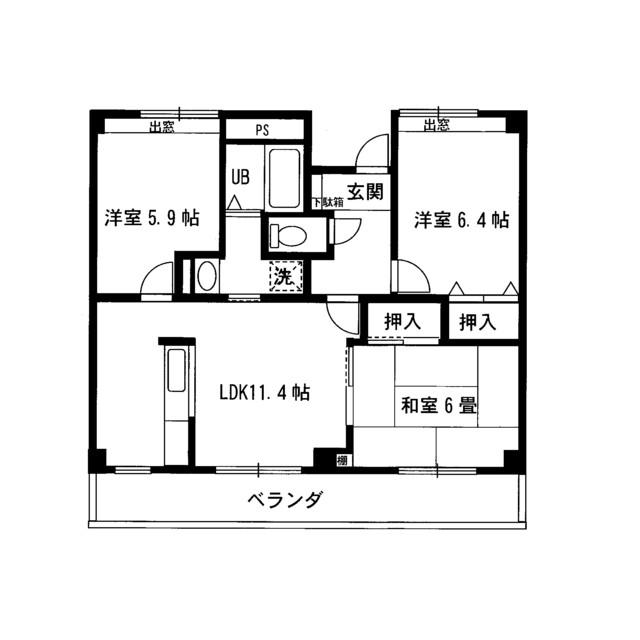 グランシャリオ 原宿(3LDK/2階)の間取り写真
