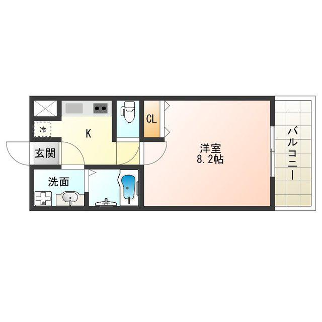 パーラム野田(1K/7階)の間取り写真