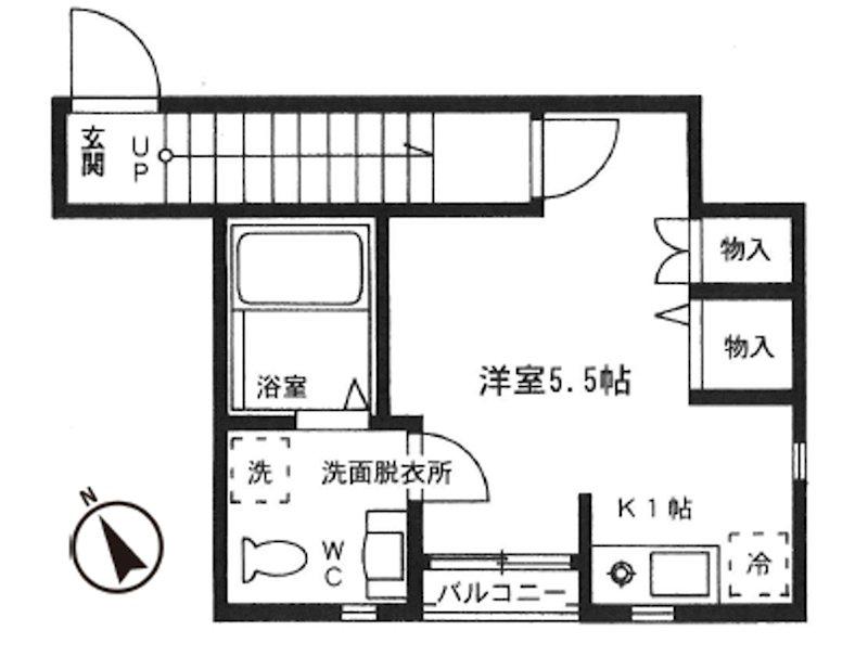 ラフィネときわ台(ワンルーム/2階)の間取り写真