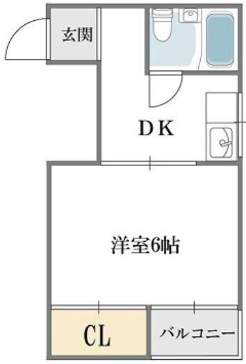 ロイヤル下寺(1DK/2階)の間取り写真