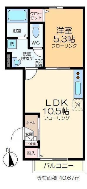 LA CASA FELICE(1LDK/1階)の間取り写真