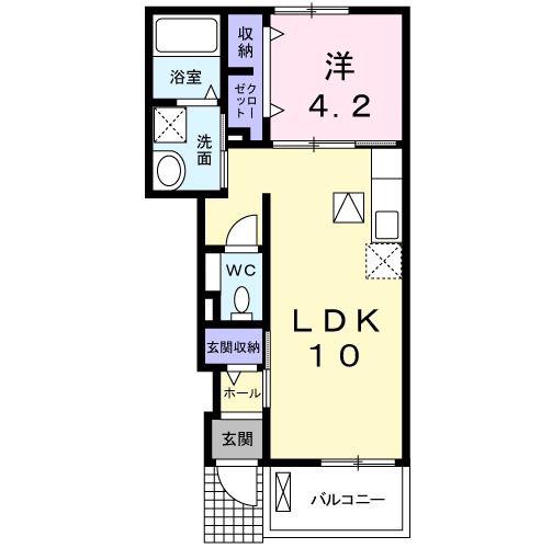 カラカル(1LDK/1階)の間取り写真