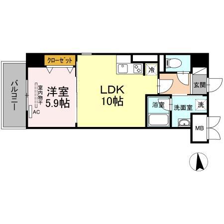 プリマステラ(1LDK/2階)の間取り写真