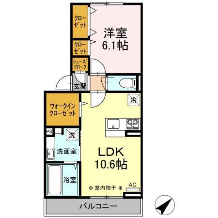 トリア テュラー(1LDK/2階)の間取り写真