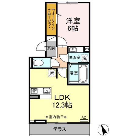 エターナル武田(1LDK/1階)の間取り写真
