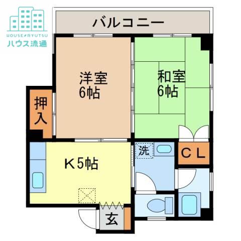ハイツ小峰(2K/2階)の間取り写真