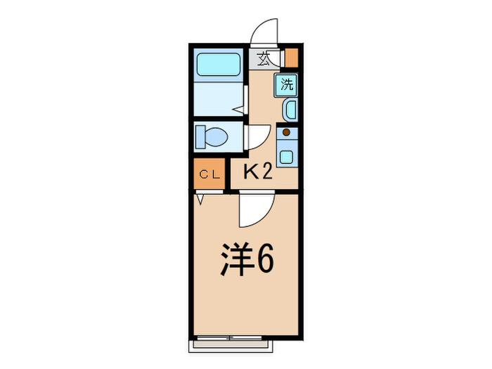 ローズハイム(1K/1階)の間取り写真