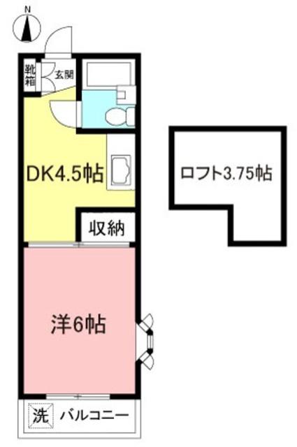 雅17ワイズ(1DK/2階)の間取り写真