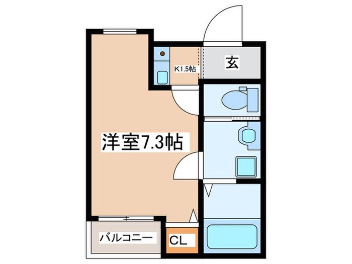 ウェルスフィールド湘南 C棟(1K/2階)の間取り写真