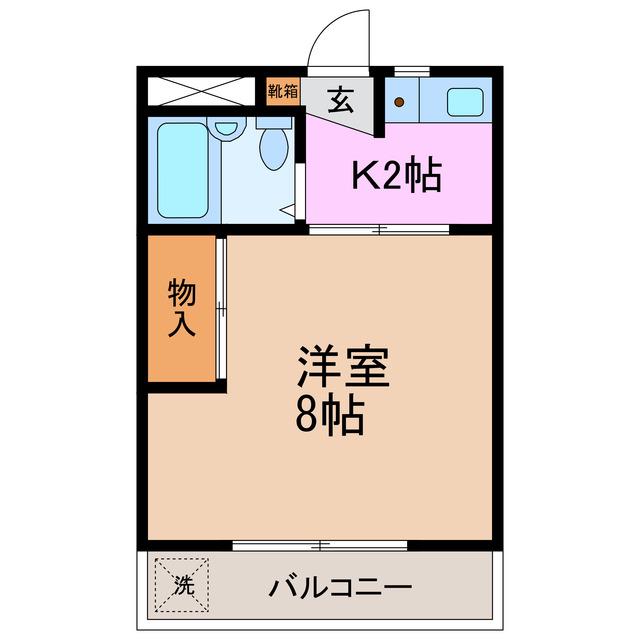 ヒルズ平針(1K/3階)の間取り写真