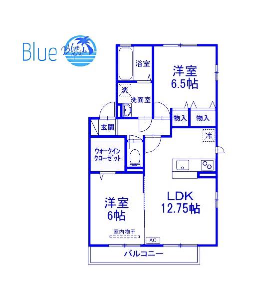 エーデルハイムA(2LDK/2階)の間取り写真