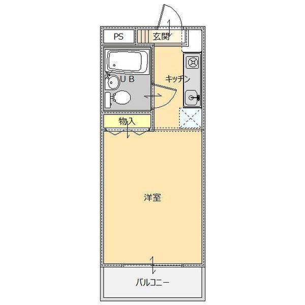 サンライズマンション1号館(1K/2階)の間取り写真