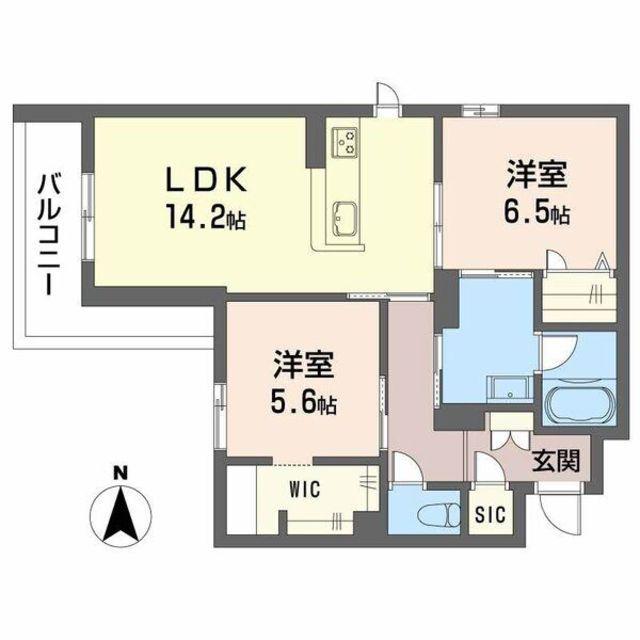 メゾンエディアン新金岡(2LDK/2階)の間取り写真
