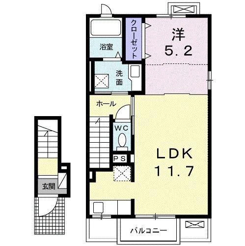サンリット ヒロ(1LDK/2階)の間取り写真