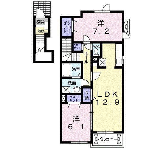 パルティーレII(2LDK/2階)の間取り写真