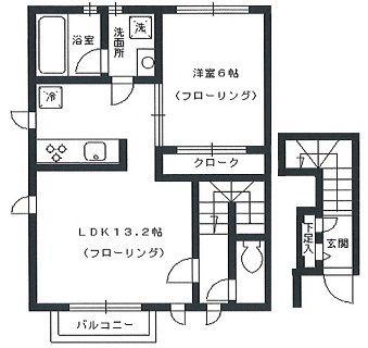 コージィコート元住吉(1LDK/2階)の間取り写真