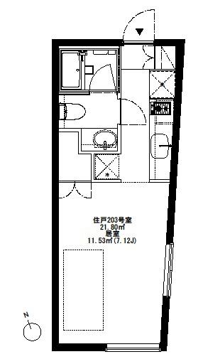 イースト COURT(1K/2階)の間取り写真