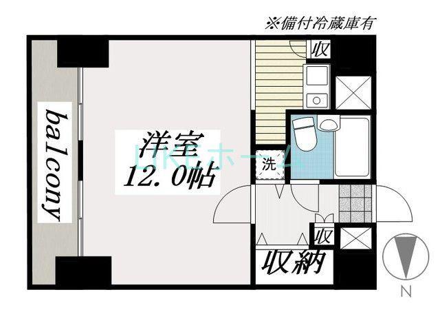 ベルシェ船橋ラマージュ(1K/2階)の間取り写真