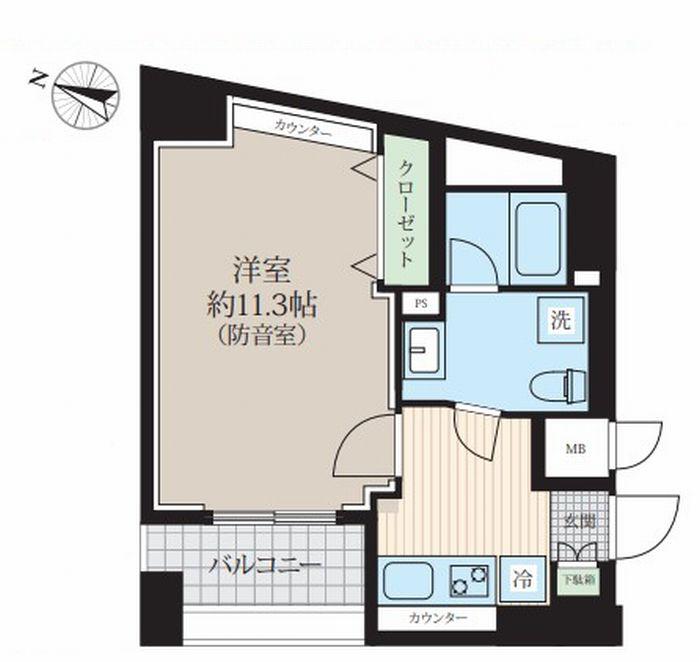 343 RESIDENCE HONKOMAGOME(1K/3階)の間取り写真