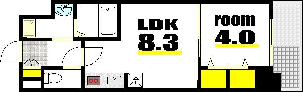 BPRレジデンス国泰寺(1LDK/2階)の間取り写真