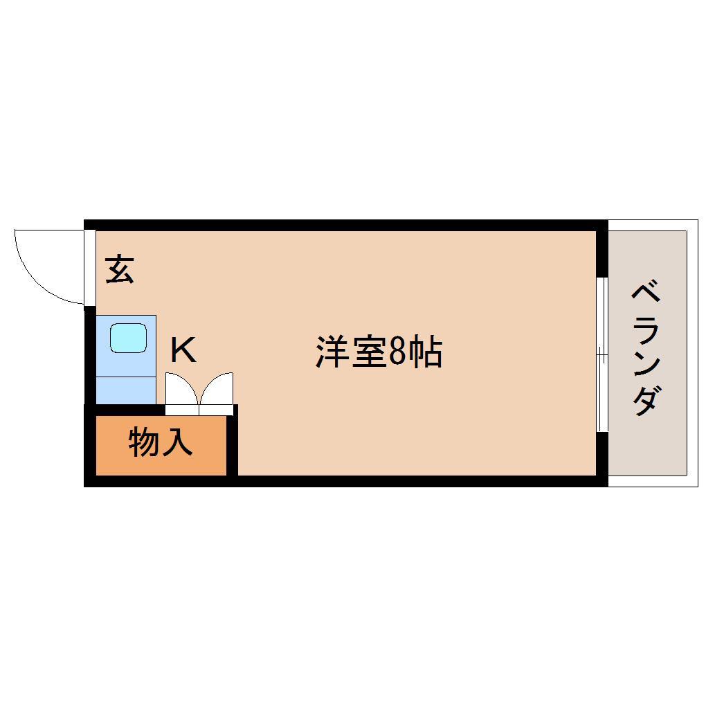ペーパーハウス(ワンルーム/2階)の間取り写真