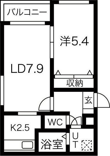 EーHORIZON宮の森(1LDK/2階)の間取り写真