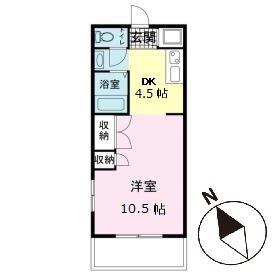 エムステージ伊山(1DK/1階)の間取り写真