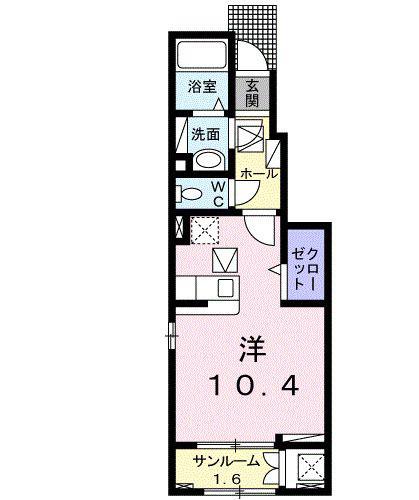 フラン ブリーズ(ワンルーム/1階)の間取り写真