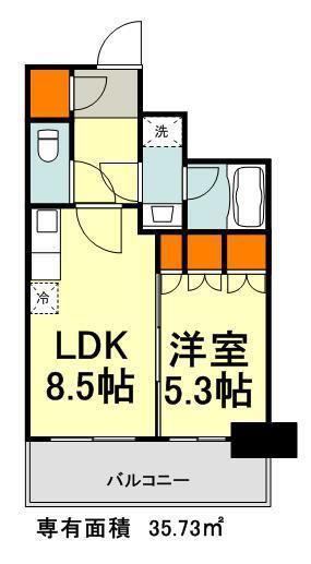 パークアクシス豊洲キャナル(1LDK/9階)の間取り写真