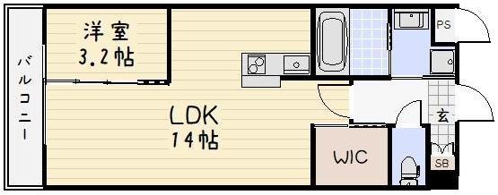 GRAND CHARIOT三萩野 (1LDK/11階)の間取り写真