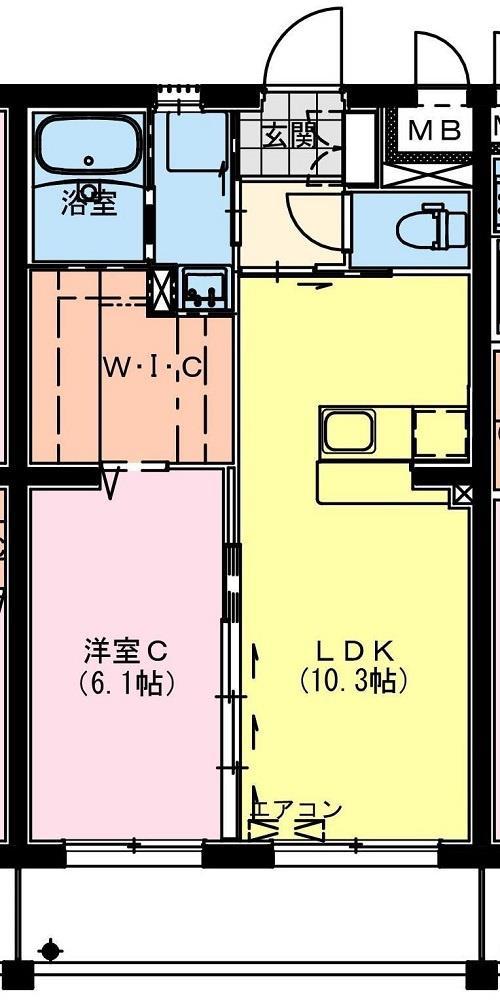 恒久南Tマンション(1LDK/3階)の間取り写真