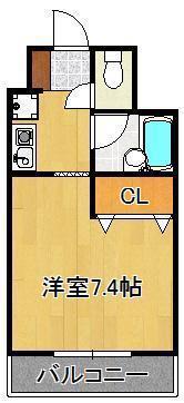 アルテハイム折尾(1K/4階)の間取り写真