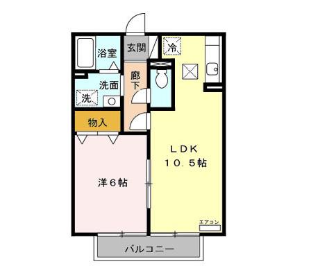 エトランジェB(1LDK/1階)の間取り写真