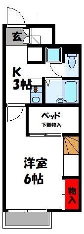 レオパレス空港南III(1K/1階)の間取り写真