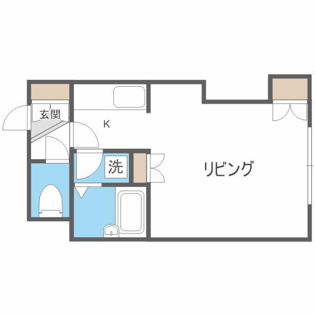 ベルウッド15(1K/1階)の間取り写真